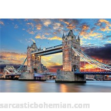 Queenie Exquisite Wooden 1000 Pieces of 30 x 20 inch Colored London Bridge Architectural Picture Puzzle Jigsaw B0756B2V2N